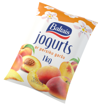 Baltais jogurts ar persiku garšu